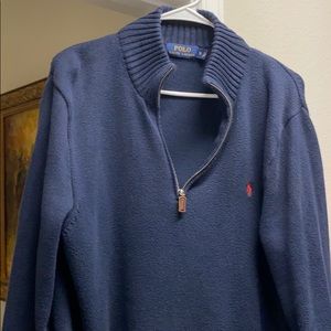 Navy blue knitted pullover polo by Ralph Lauren M